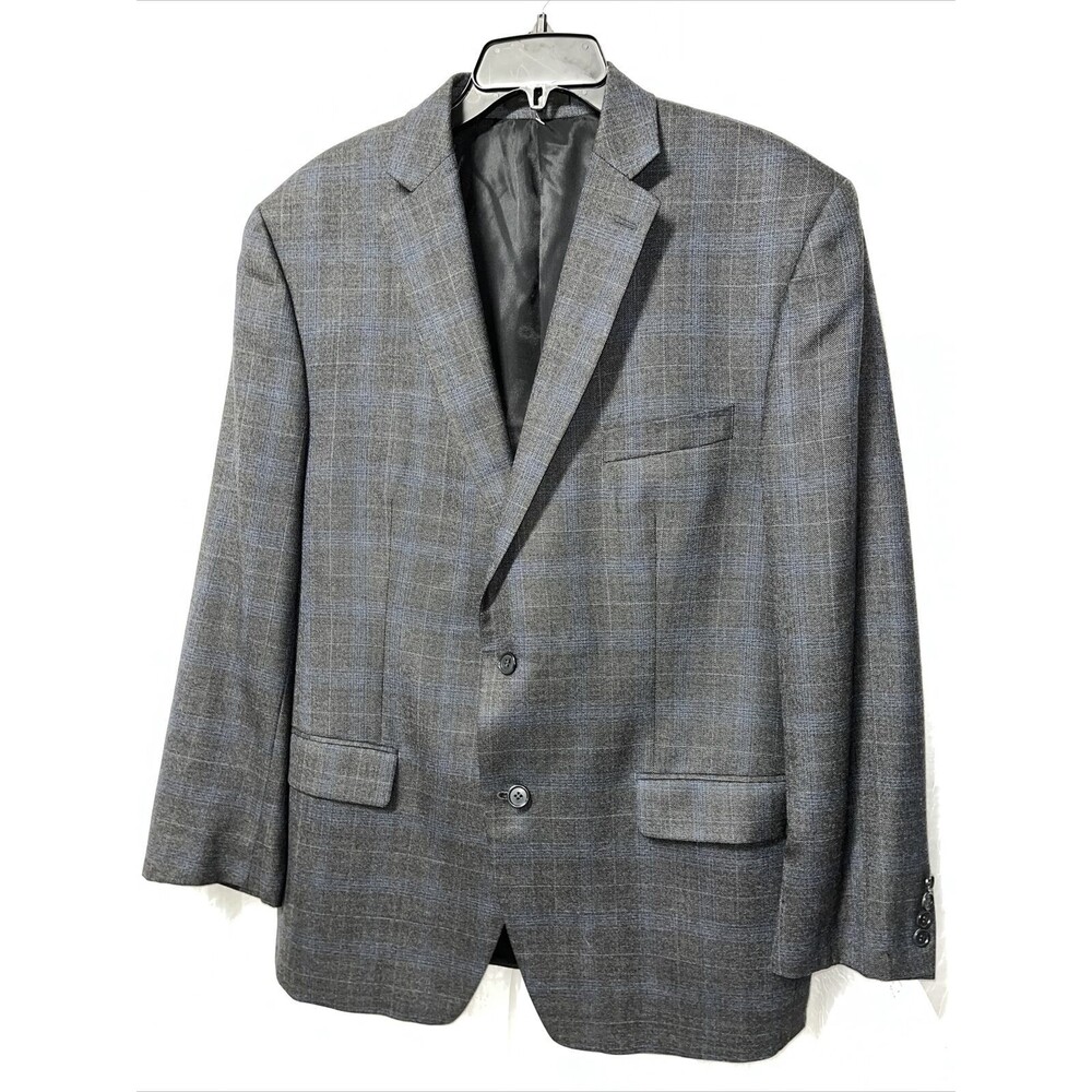 Calvin Klein Men's Blazer Gray Plaid Size 44R